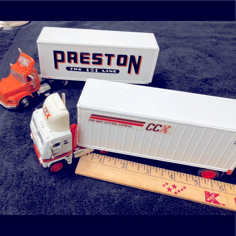 Vintage 2 Toy Tractor Trailers  about 34 years old